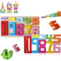 JOJOY® Montessori drveni brojevni blokovi za učenje i slaganje, 20 kom, prirodno drvo 3+ | NUMBLOCK
