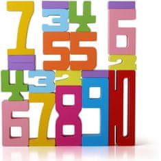 JOJOY® Montessori drveni brojevni blokovi za učenje i slaganje, 20 kom, prirodno drvo 3+ | NUMBLOCK