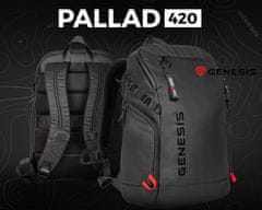 Genesis Pallad 420 2u1 univerzalni ruksak, 18 L, 6 džepova, vodootporan, sustav kolica, crni