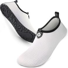 Nikcorp Cipele za vodu brzosušeće, unisex obuća za plažu, bazen i sportove na vodi, protuklizni potplat, bijele, veličina 44/45 EU