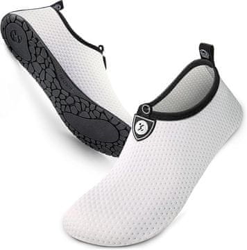 Nikcorp Cipele za vodu brzosušeće, unisex obuća za plažu, bazen i sportove na vodi, protuklizni potplat, bijele, veličina 44/45 EU