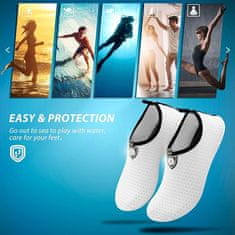 Nikcorp Cipele za vodu brzosušeće, unisex obuća za plažu, bazen i sportove na vodi, protuklizni potplat, bijele, veličina 44/45 EU