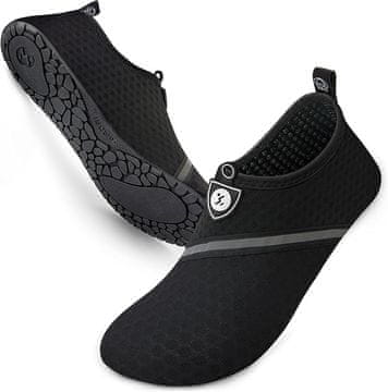 Nikcorp Cipele za vodu unisex brzosušeće, obuća za plažu, bazen i ronjenje, protuklizni potplat, crne, veličina EU 38/39