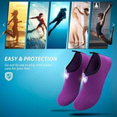 Nikcorp Cipele za vodu Circle Dot Purple, unisex brzosušeća obuća za plažu i sportove na vodi, protuklizne, ljubičaste, EU 34/35