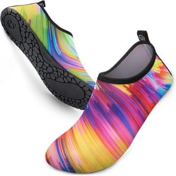 Nikcorp Cipele za vodu brzosušeće, unisex obuća za plažu, ronjenje i plivanje, protuklizni potplat, šarene, veličina 44-45