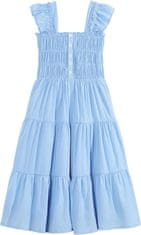 Nikcorp Ljetna haljina za djevojčice elegantna s puf rukavima, plava, viskoza, pamučna podstava, 11-12 godina, 160 cm