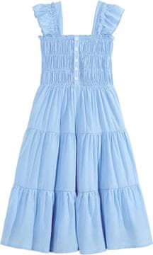 Nikcorp Ljetna haljina za djevojčice elegantna s puf rukavima, plava, viskoza, pamučna podstava, 11-12 godina, 160 cm