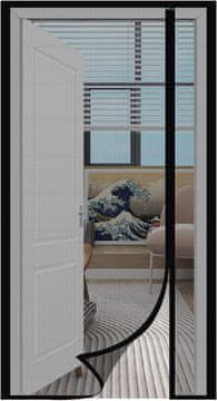 Nikcorp Magnetska mreža protiv komaraca za balkonska vrata, zaštita od kukaca, crna, staklena vlakna, montaža bez bušenja, 110x230 cm