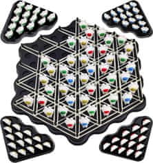 Nikcorp Strateška igra na ploči s trokutima i gumicama, logička igra za djecu i odrasle, set za 2-4 igrača, edukativna zabava