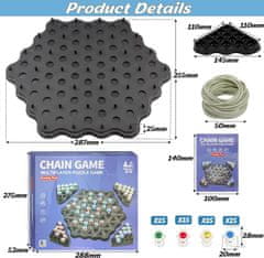 Nikcorp Strateška igra na ploči s trokutima i gumicama, logička igra za djecu i odrasle, set za 2-4 igrača, edukativna zabava