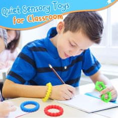 Nikcorp Antistresne senzorne narukvice, set 4 komada, silikonske s različitim teksturama, za djecu i odrasle, potiču koncentraciju