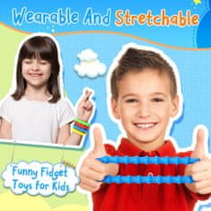 Nikcorp Antistresne senzorne narukvice, set 4 komada, silikonske s različitim teksturama, za djecu i odrasle, potiču koncentraciju