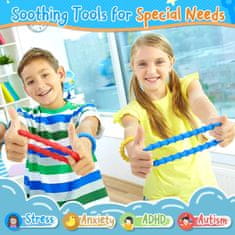 Nikcorp Antistresne senzorne narukvice, set 4 komada, silikonske s različitim teksturama, za djecu i odrasle, potiču koncentraciju