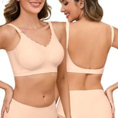 Nikcorp Bešavni grudnjak bez leđa i žica s odvojivim naramenicama, push-up gel potpora, nevidljiv pod odjećom, boja kože, XL
