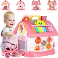 Nikcorp Interaktivna edukativna kućica 8u1, glazba i svjetla, sorter, sat, klavir i telefon, razvojne motoričke igračke za djecu