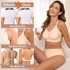 Nikcorp Bešavni grudnjak bez leđa i žica s odvojivim naramenicama, push-up gel potpora, nevidljiv pod odjećom, boja kože, XL