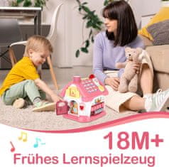 Nikcorp Interaktivna edukativna kućica 8u1, glazba i svjetla, sorter, sat, klavir i telefon, razvojne motoričke igračke za djecu