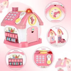 Nikcorp Interaktivna edukativna kućica 8u1, glazba i svjetla, sorter, sat, klavir i telefon, razvojne motoričke igračke za djecu