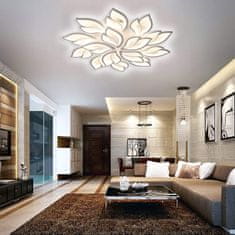 Nikcorp LED stropna lampa 100W, bijeli moderni luster s 15 listova, 95 cm, daljinski upravljač, prigušivanje, podesiva boja svjetla