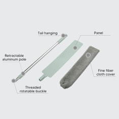 Nikcorp Metlica za prašinu od mikrovlakana s teleskopskom ručkom 140 cm, rastezljiva, fleksibilna i periva, za stropove i teško dostupna mjesta