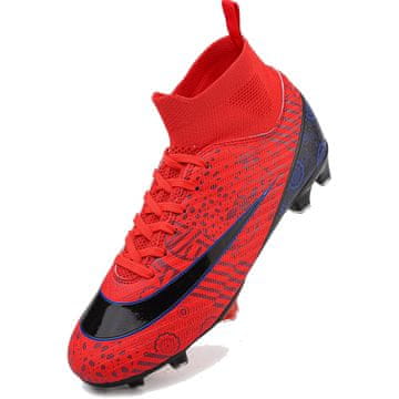 Nikcorp Nogometne kopačke muške crvene, visoke sportske kopačke s čepovima za nogomet, trening i utakmice, veličina 40 EU