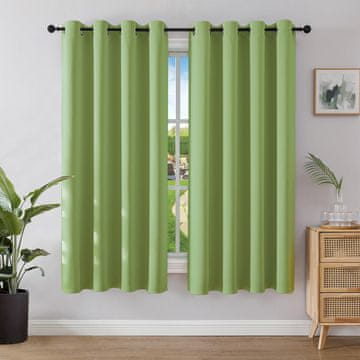 Nikcorp Zatamnjujuće zavjese 175x140 cm, 2 komada, termo i zvučna izolacija, s prstenovima za vješanje, zelena boja