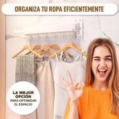 Nikcorp Zidna sklopiva vješalica za odjeću od aluminija, 3 kraka, 24 okretne kuke, sušilo za rublje, montaža bez bušenja, crna