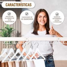 Nikcorp Zidna sklopiva vješalica za odjeću od aluminija, 3 kraka, 24 okretne kuke, sušilo za rublje, montaža bez bušenja, crna