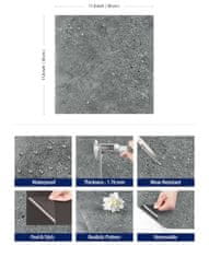 Nikcorp Samoljepljive vinilne podne pločice PVC, imitacija granita, siva, 30x30 cm, vodootporne, set 15 komada, za kuhinju i kupaonicu