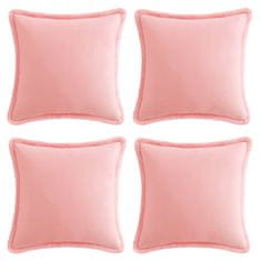 Nikcorp Pamučne jastučnice s resama Boho ružičaste 55x55 cm, set 4 kom, dekorativne navlake za jastuke, 100% pamuk
