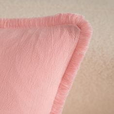 Nikcorp Pamučne jastučnice s resama Boho ružičaste 55x55 cm, set 4 kom, dekorativne navlake za jastuke, 100% pamuk