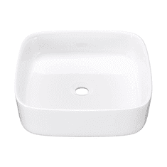 Nikcorp Nadgradni umivaonik kvadratni keramički bijeli 39 x 39 x 13 cm, visoki sjaj i nano premaz protiv kamenca, efekt lotosa