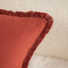 Nikcorp Jastučnice s resicama pamučne boho crvene 50 x 50 cm, set od 4 komada, dekorativne navlake za jastuke, meki pamuk