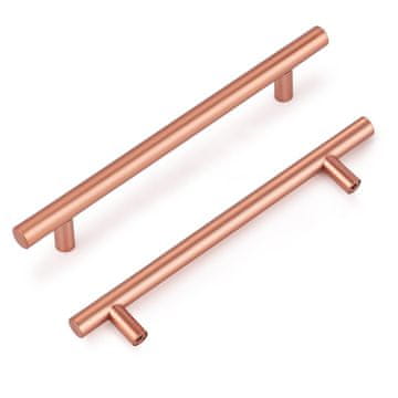 Nikcorp Ručke za namještaj ružičasto zlato 192 mm, set od 10 komada, moderne metalne ručke za kuhinjske ormariće, ladice i ormare
