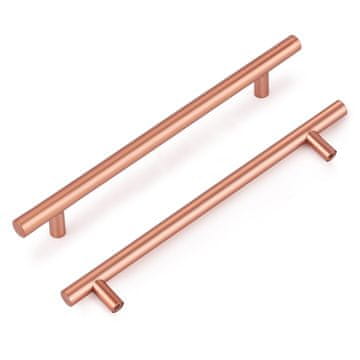 Nikcorp Ručke za namještaj ormare i ladice, ružičasto zlato, 224 mm, set od 6 komada, moderan dizajn za kuhinjske ormariće i komode