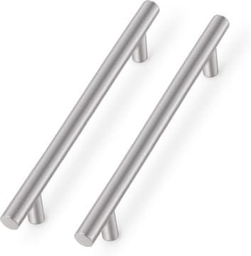 Nikcorp Namještajne ručke 192 mm, set 10 komada, srebrne, nehrđajući čelik, moderne ručkice za ormare, ladice i kuhinjske elemente