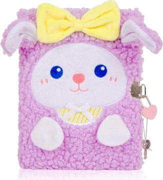 Nikcorp Tajni dnevnik s ključem za djevojčice, plišani sa šljokicama, motiv alpaka, 160 stranica, ružičasti, 15x20x2 cm