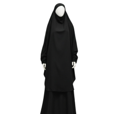 Nikcorp Molitvena haljina muslimanska 2-dijelni set abaja i hidžab, crna, univerzalna veličina, lagan materijal za Ramazan
