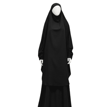 Nikcorp Molitvena haljina muslimanska 2-dijelni set abaja i hidžab, crna, univerzalna veličina, lagan materijal za Ramazan