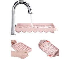 Nikcorp Kalupi za ledene kugle, silikonska posuda s poklopcem, set 2 komada, za okrugli led i koktele, ružičasta boja, 25 cm