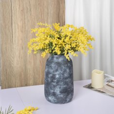 Nikcorp Keramička vaza za cvijeće, rustikalna tamnoplava dekorativna vaza 16,5 x 28 cm, moderna dekoracija za dom i pampas travu