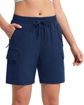 Nikcorp Ženske trekking kratke hlače cargo vodootporne i brzosušeće za planinarenje i sport, tamnoplave, veličina S