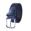Nikcorp Pleteni rastezljivi remen za hlače, elastični unisex pojas bez rupica, tamnoplavi, podesiva duljina 120 cm, širina 3,5 cm