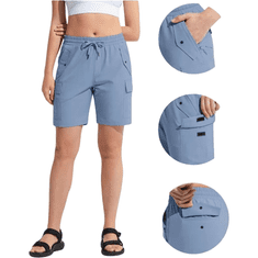 Nikcorp Ženske cargo kratke hlače sportske za trekking i trening lagane brzosušeće s džepovima plave veličina L