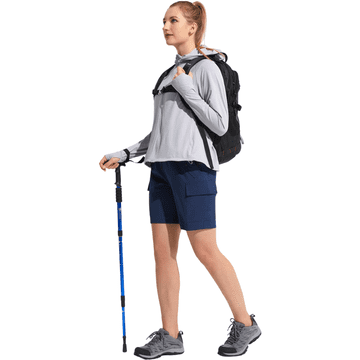 Nikcorp Ženske kratke hlače treking Cargo Shorty, vodootporne i brzosušeće sportske hlače za planinarenje, tamnoplave, veličina M