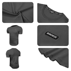 Nikcorp Muška sportska majica kompresijska pamučna siva veličina M za trening teretanu i trčanje muscle fit kroj rastezljiva