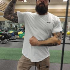 Nikcorp Muška sportska majica za trening kompresijska bijela pamučna L, rastezljiva majica uz tijelo za teretanu, trčanje i crossfit