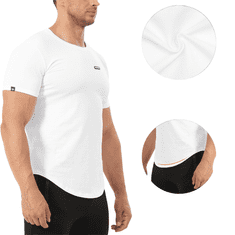 Nikcorp Muška sportska majica za trening kompresijska bijela pamučna L, rastezljiva majica uz tijelo za teretanu, trčanje i crossfit