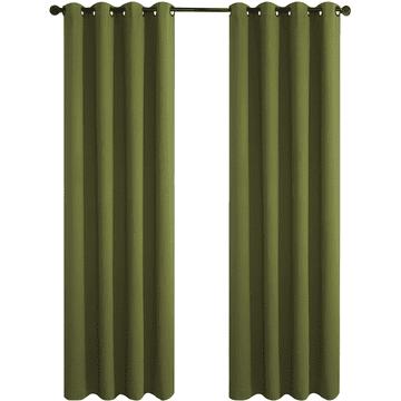 Nikcorp Zatamnjena zavjesa na ringove baršunasta zelena 245 x 140 cm, set 2 kom, blackout tkanina za zamračenje i izolaciju