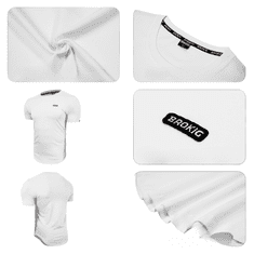 Nikcorp Muška sportska majica za trening kompresijska bijela pamučna L, rastezljiva majica uz tijelo za teretanu, trčanje i crossfit